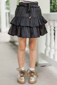 Girls: Take The Leap Black Ruffled Skort