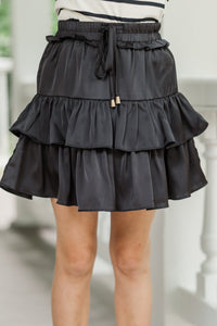Girls: Take The Leap Black Ruffled Skort