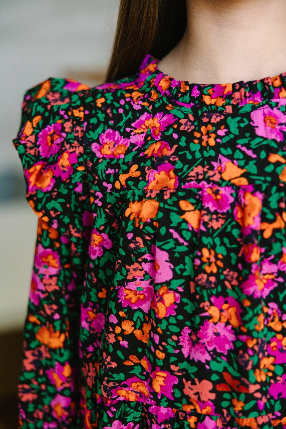 Girls: Make My Day Black Ditsy Floral L/S Babydoll Dress – Shop the Mint
