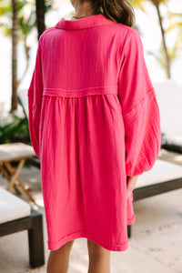 Love Life Fuchsia Pink Babydoll Dress