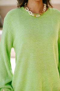 The Slouchy Bubble Lime Green Sleeve Sweater