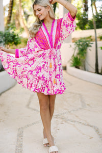 Know You Better Fuchsia Pink Floral Dress