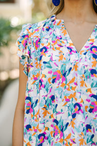 No Day Like Today Blue Floral Blouse