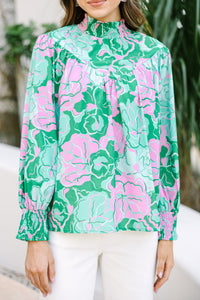 All In Green Floral Blouse