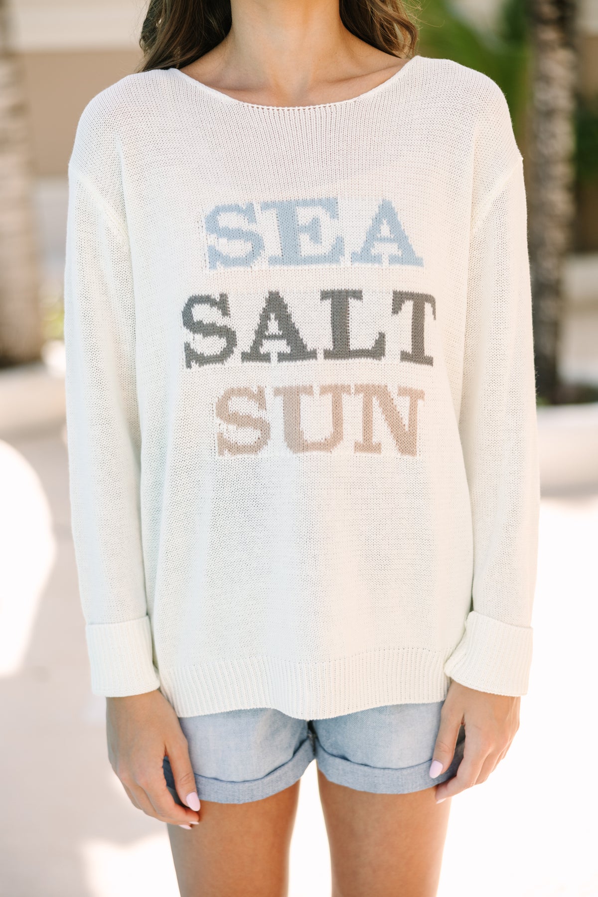 Salt & Sea Wash V-Neck Sweater