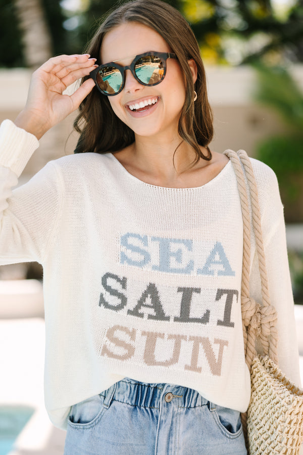Sea Salt Sun White Graphic Sweater Shop the Mint