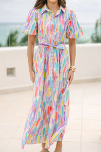It's Your Choice Pink Abstract Maxi Dress