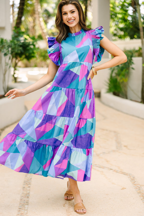 Whatever It Takes Blue Abstract Midi Dress Shop the Mint Whatever It Takes Blue Abstract Midi Dress Shop the Mint
