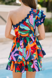 Living Loud Navy Blue Abstract Dress