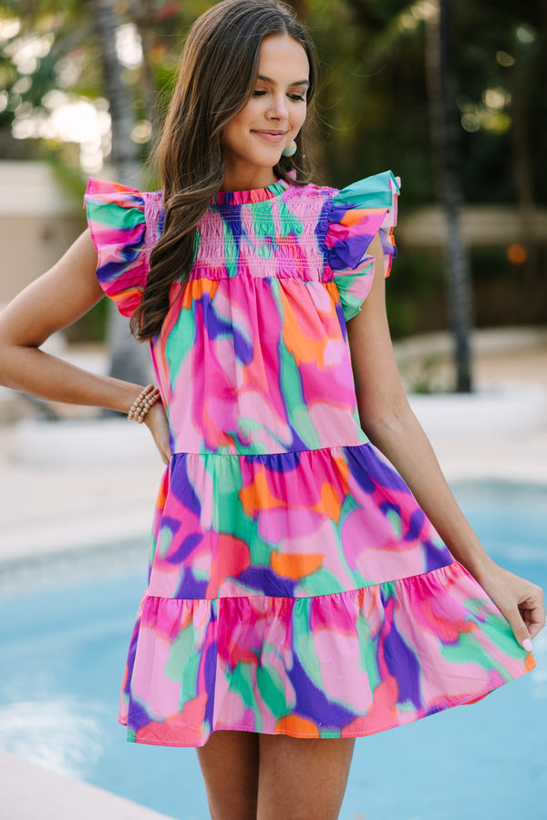 Can't Stop Pink Abstract Babydoll Dress Shop the Mint Can't Stop Pink Abstract Babydoll Dress Shop the Mint