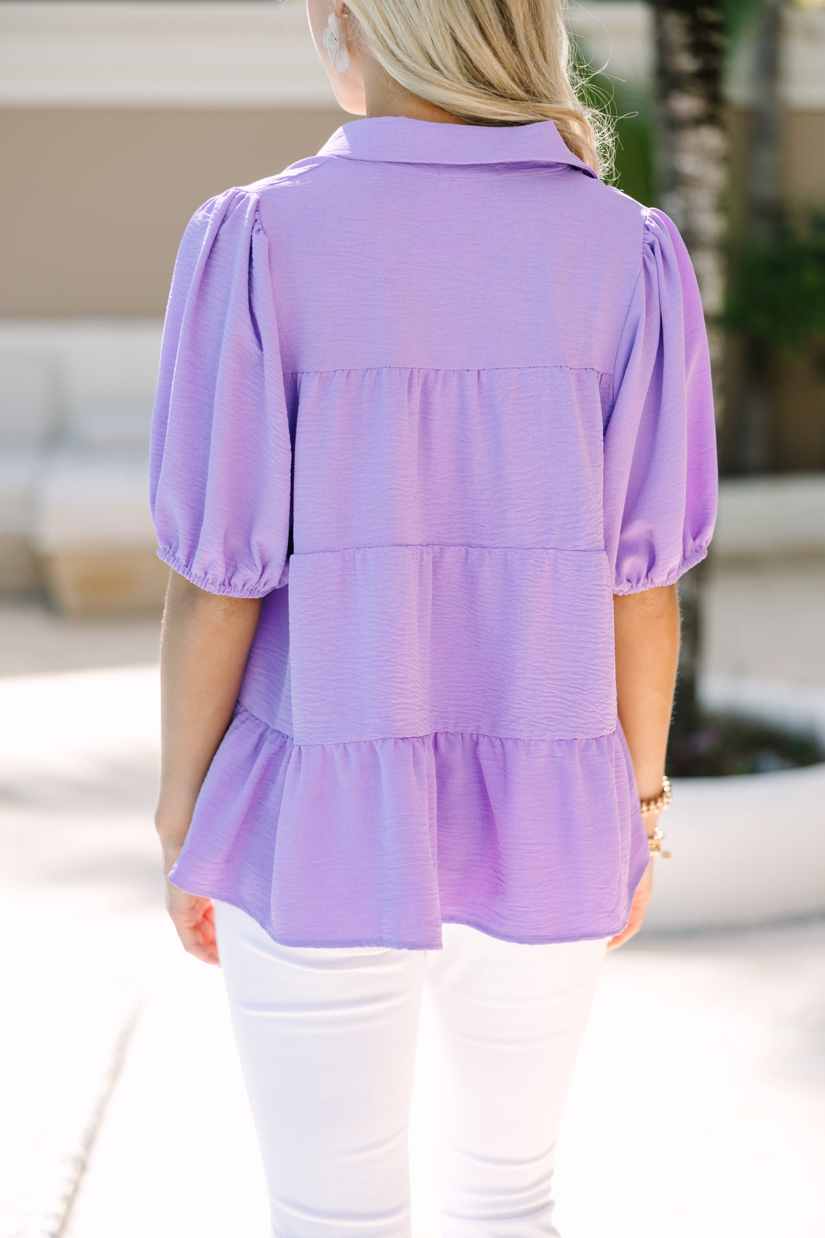 Beyond Compare Lavender Purple Tiered Blouse – Shop the Mint