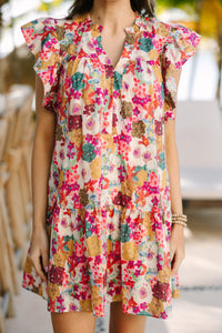All You Need Fuchsia Pink Floral Dress