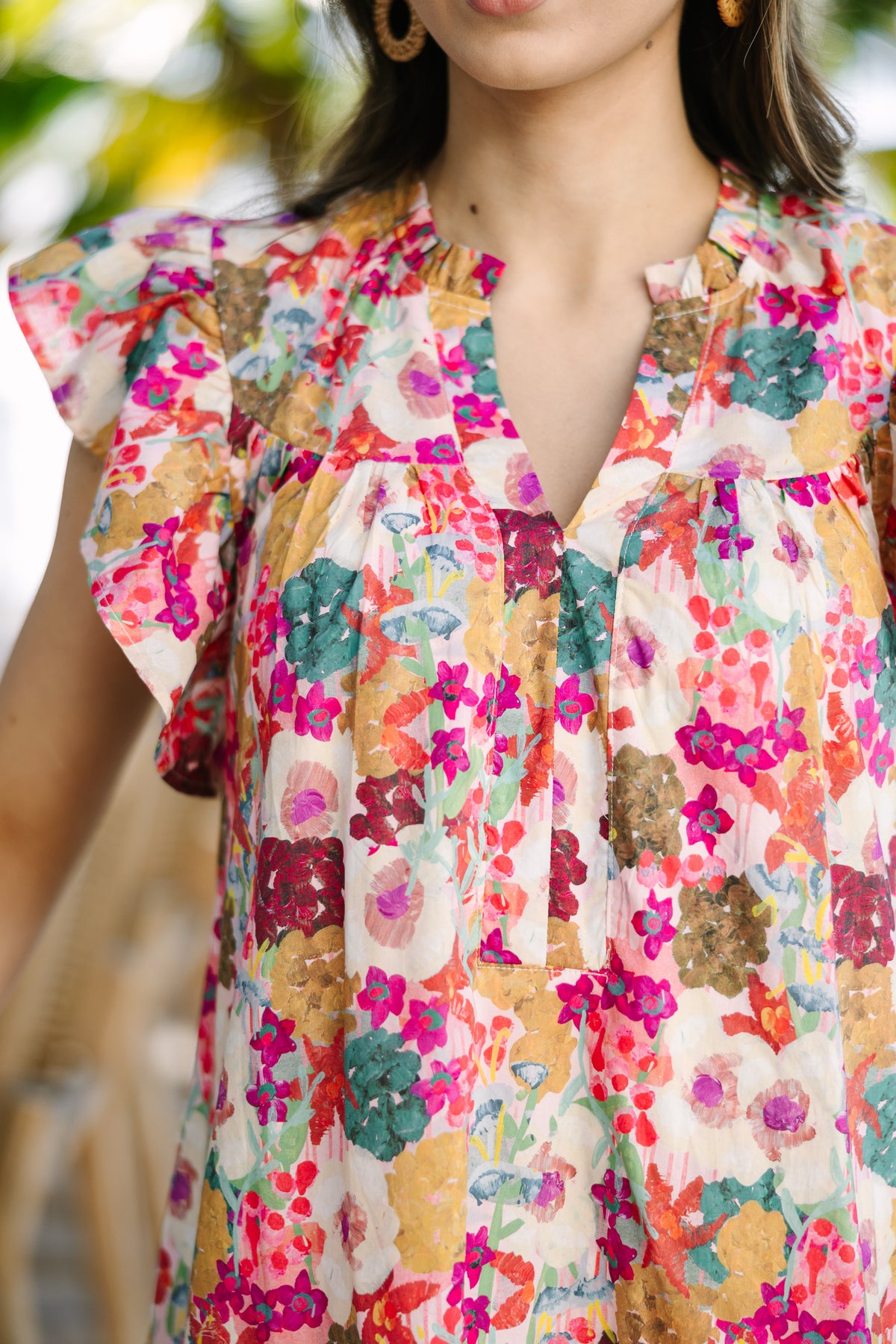 Flora Mesh Dress Fuchsia Pink Flower