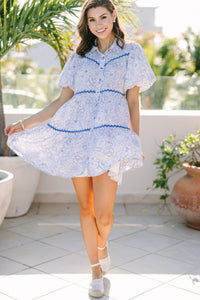 All IN Your Head Blue Ditsy Floral Dress