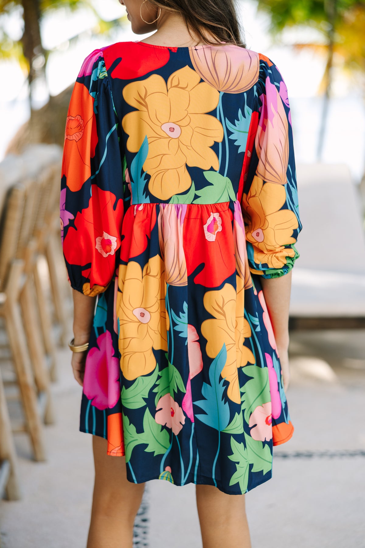 Through The Years Navy Blue Floral Babydoll Dress – Shop the Mint