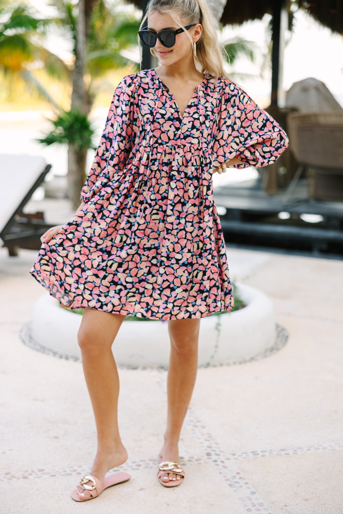 Tell It All Black Floral Babydoll Dress – Shop the Mint
