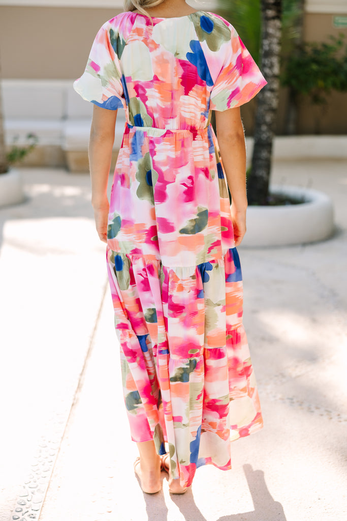 Lead The Way Pink Abstract Maxi Dress – Shop the Mint
