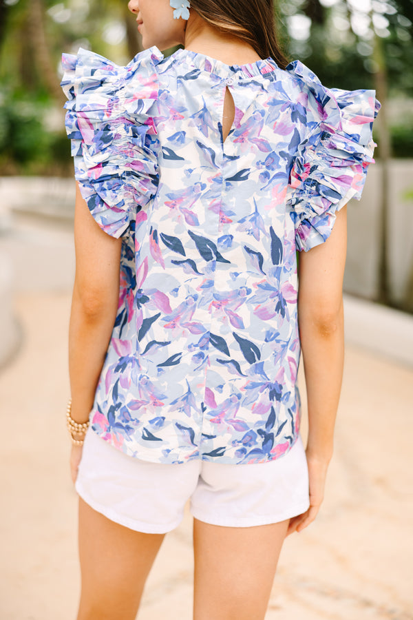 All Is Well Blue Floral Blouse