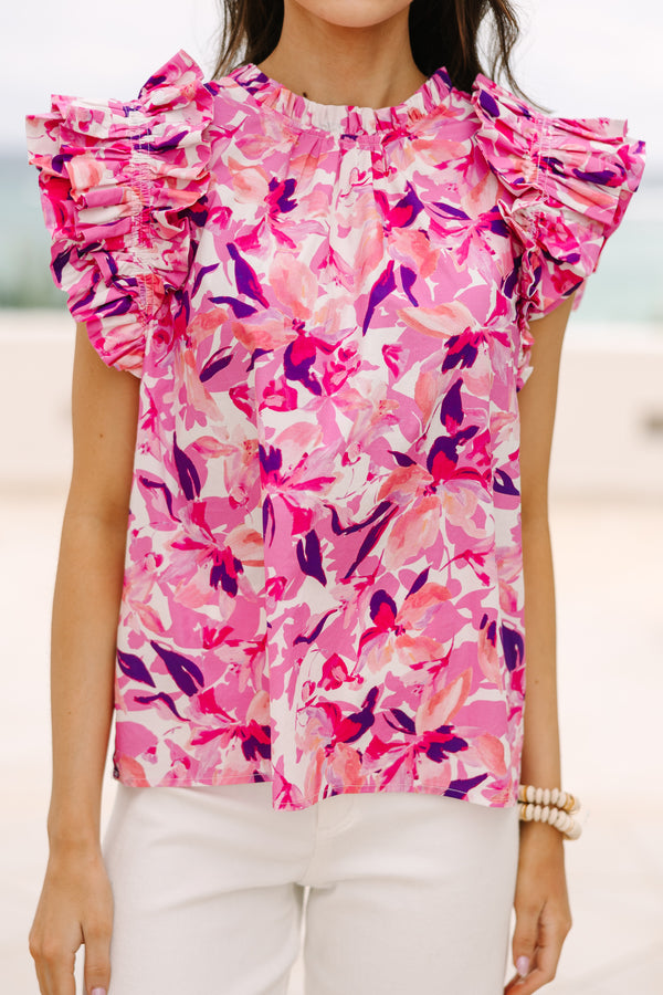 All Is Well Pink Floral Blouse