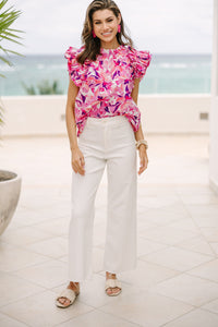 All Is Well Pink Floral Blouse