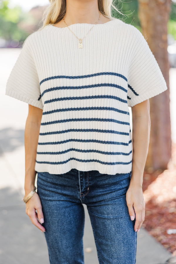 Navy/Baby Blue Stripe Sweater main image 1