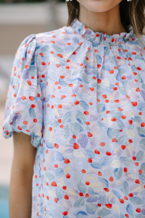 3020009 Pink-Blue Floral Blouse main image 1