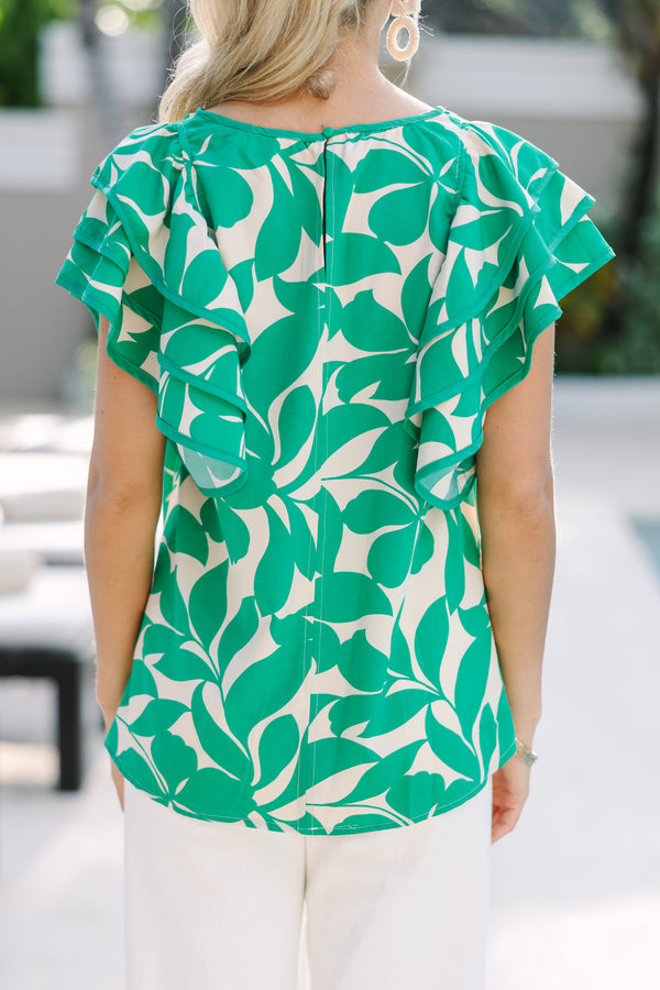F&F Green Floral Womens Blouse main image 0