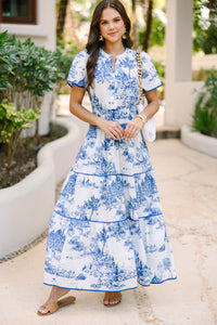Share Your Happiness Blue Floral Maxi Dress