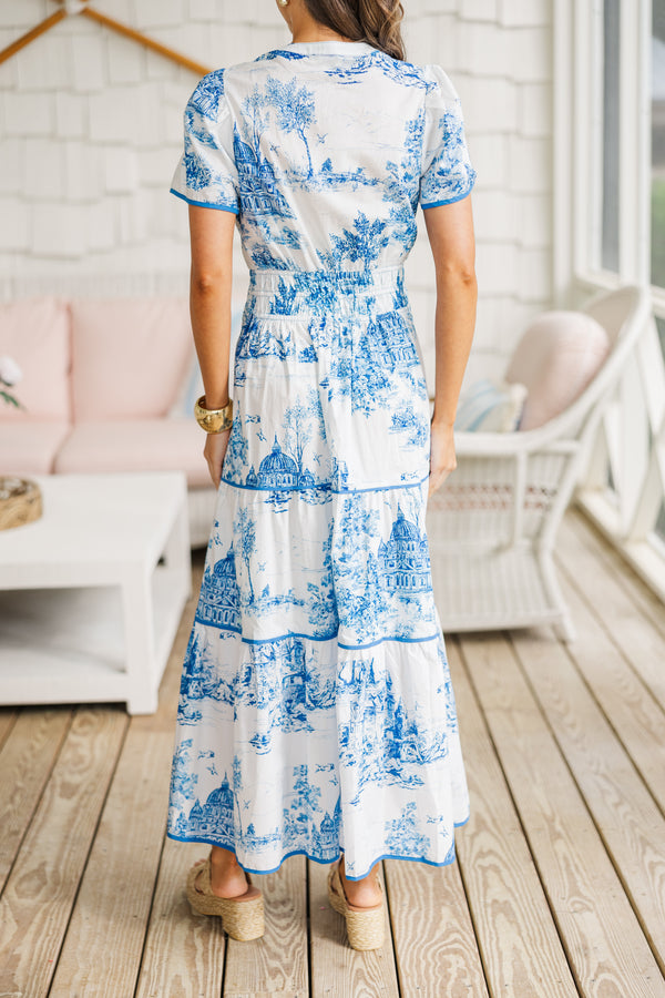 Share Your Happiness Blue Toile Maxi Dress Shop the Mint Share Your Happiness Blue Toile Maxi Dress Shop the Mint
