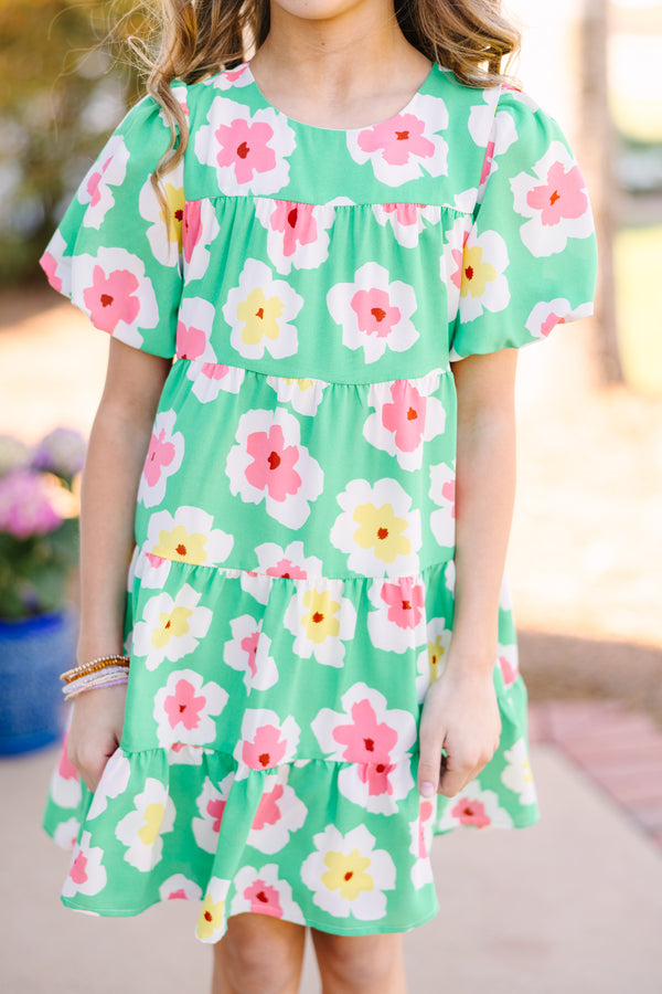 Girls: Start The Day Green Floral Dress Shop the Mint Girls: Start The Day Green Floral Dress Shop the Mint