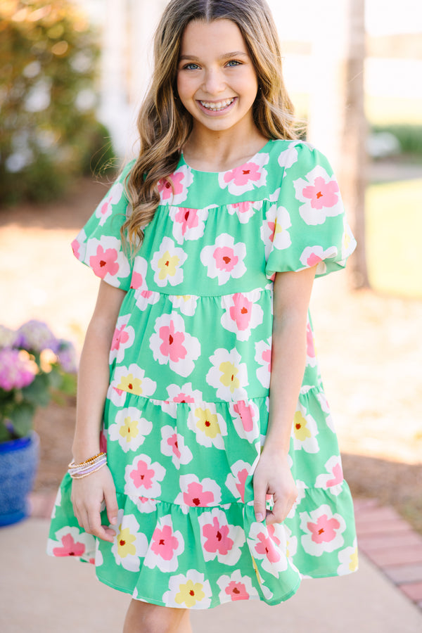 Girls: Start The Day Green Floral Dress Shop the Mint Girls: Start The Day Green Floral Dress Shop the Mint