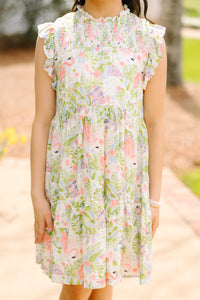 Girls: Out In The Sun Pink Flamingo Dress