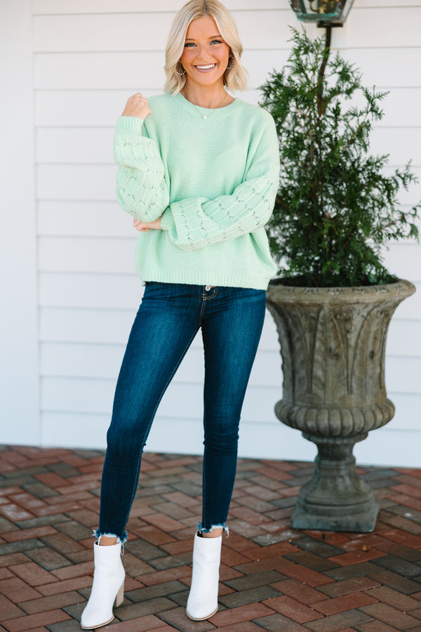 Feeling Close To You Mint Sweater
