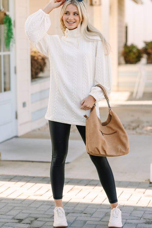 What You've Been Looking For Cream White Cable Knit Tunic – Shop the Mint