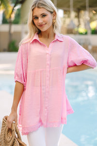 cute pink blouses for women, eyelet blouse, summer blouses, women's blouses