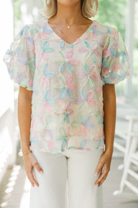 Need You More Pink Textured Floral Blouse