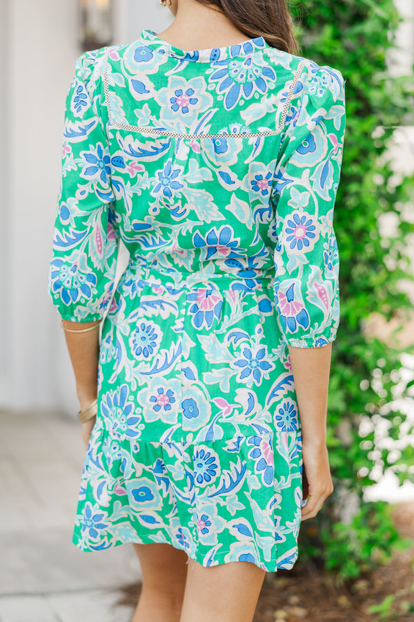 Give Your All Green Floral Dress