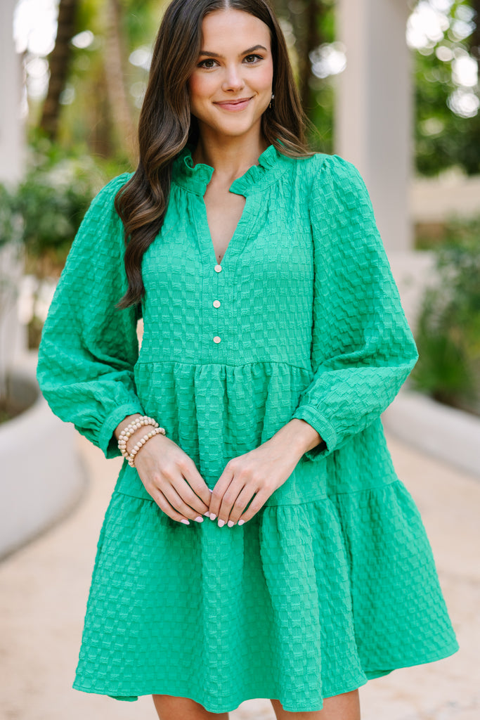 All Up To You Green Textured Dress – Shop the Mint