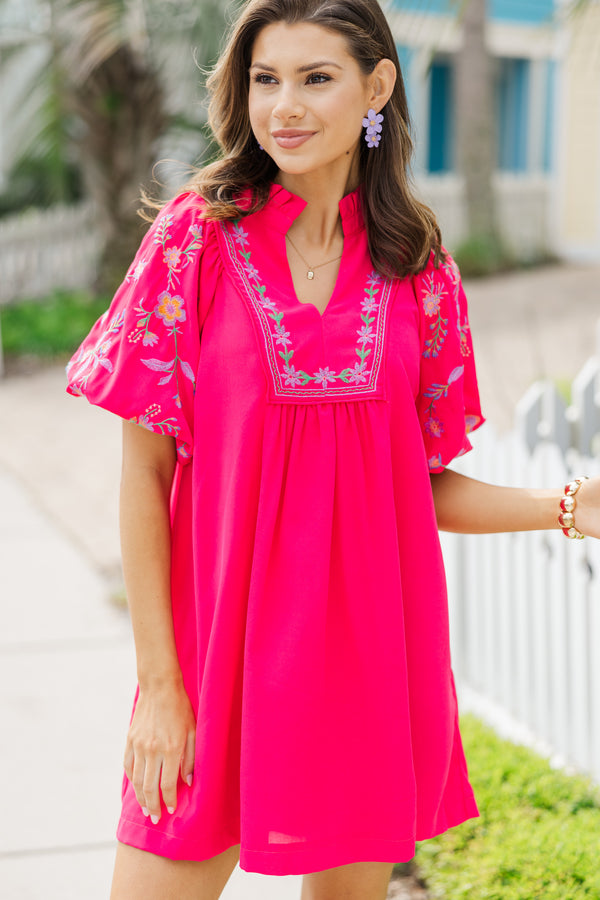 On Your Time Hot Pink Babydoll Dress Shop the Mint On Your Time Hot Pink Babydoll Dress Shop the Mint