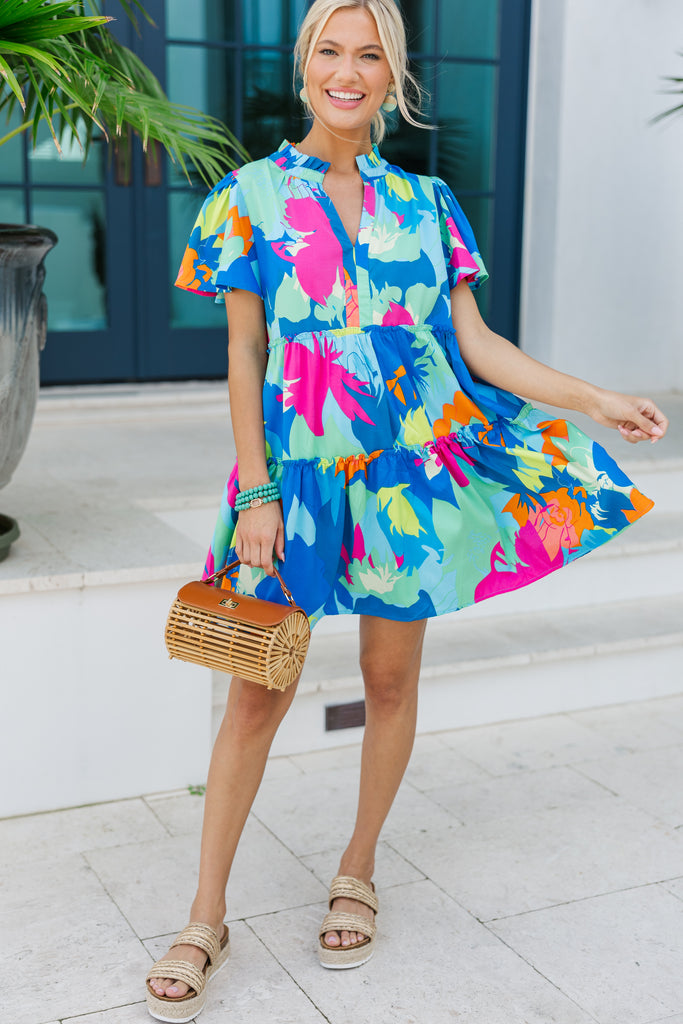 Happy Days Blue Floral Babydoll Dress – Shop the Mint