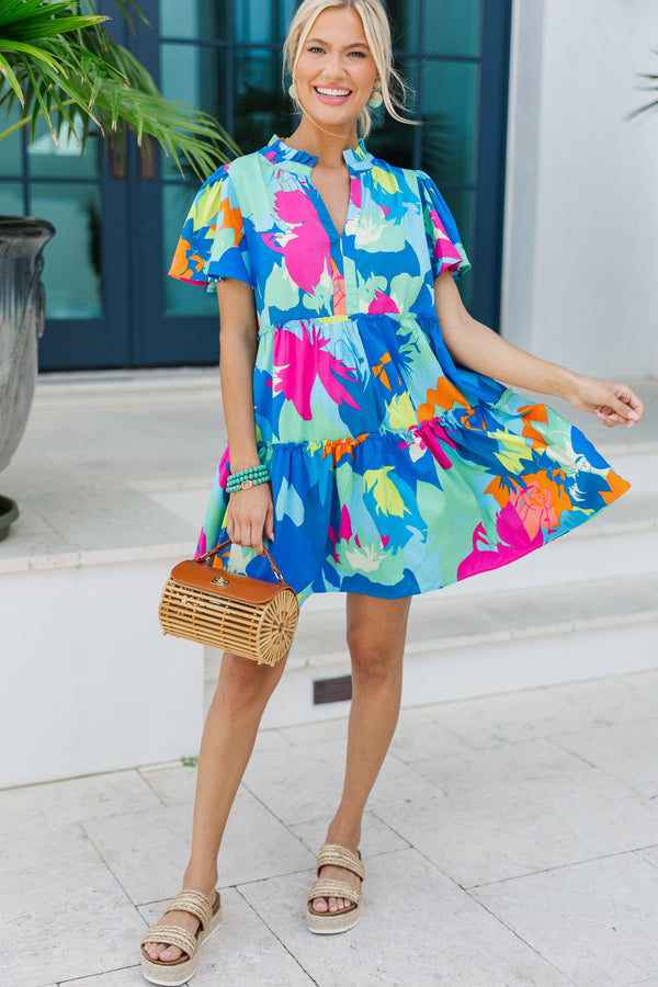Happy Days Blue Floral Babydoll Dress Shop the Mint Happy Days Blue Floral Babydoll Dress Shop the Mint