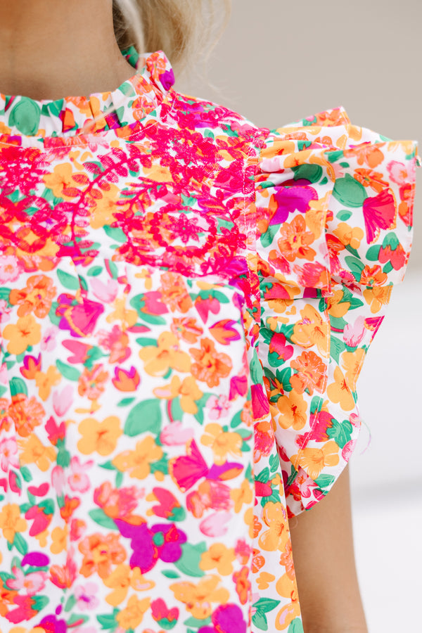 bright blouses, bright floral blouses, bright and bold blouses, spring blouses