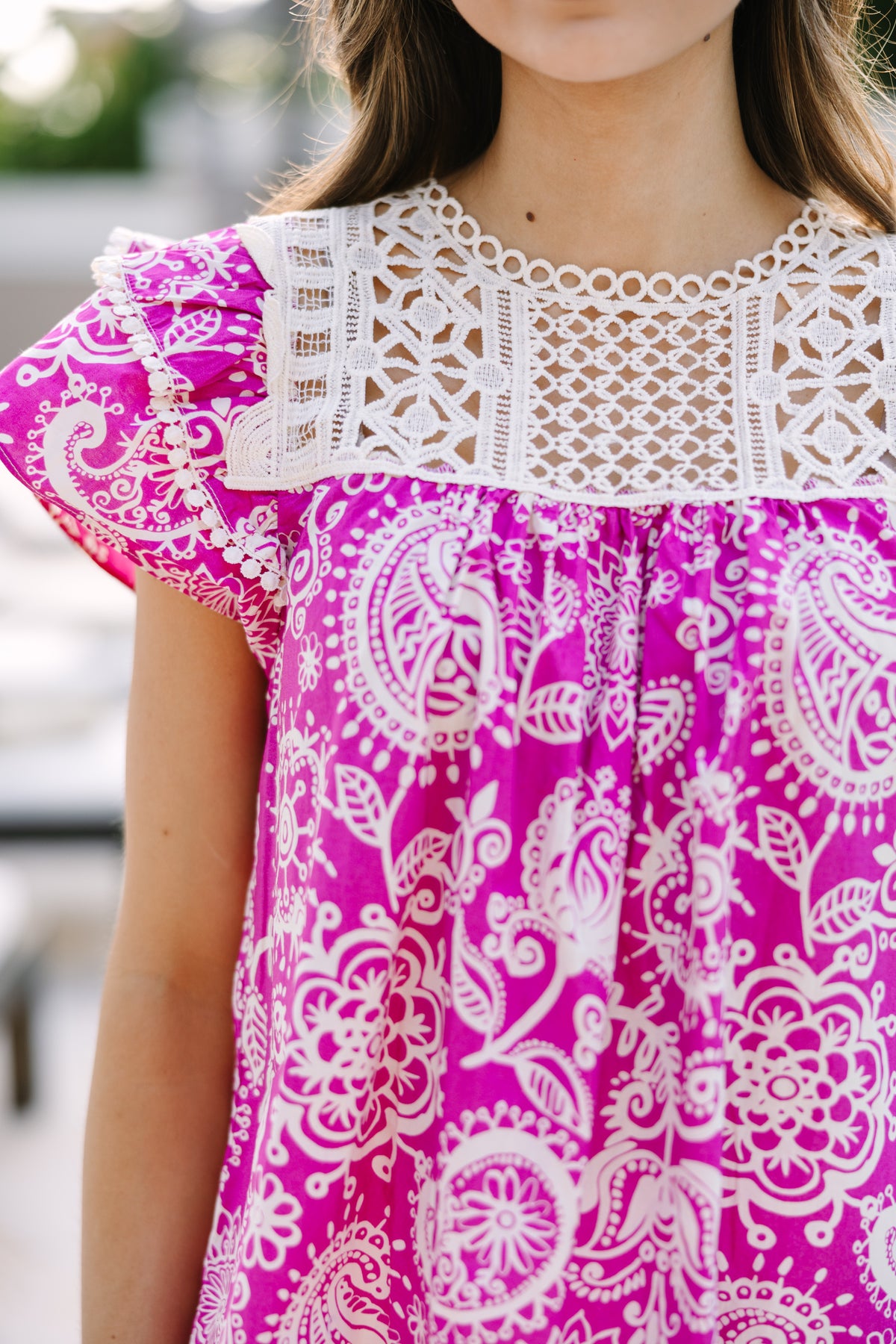 Sunset Petals Cotton Blouse – Pink