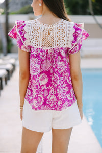 Suits You Well Pink Floral Blouse