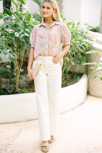 Sounds Of Joy Pink Eyelet Blouse