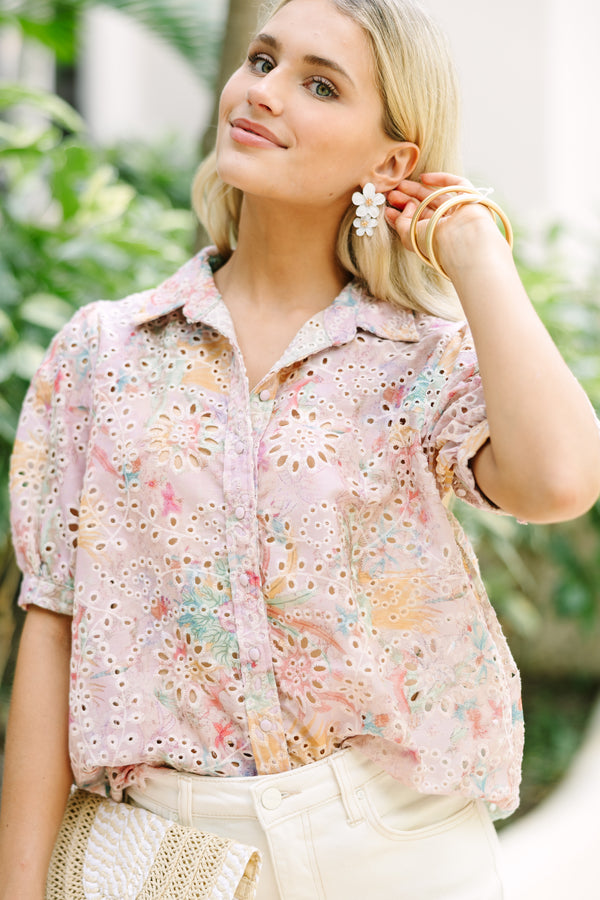 Sounds Of Joy Pink Eyelet Blouse – Shop the Mint