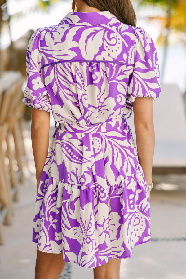 All Is Well Orchid Purple Abstract Dress