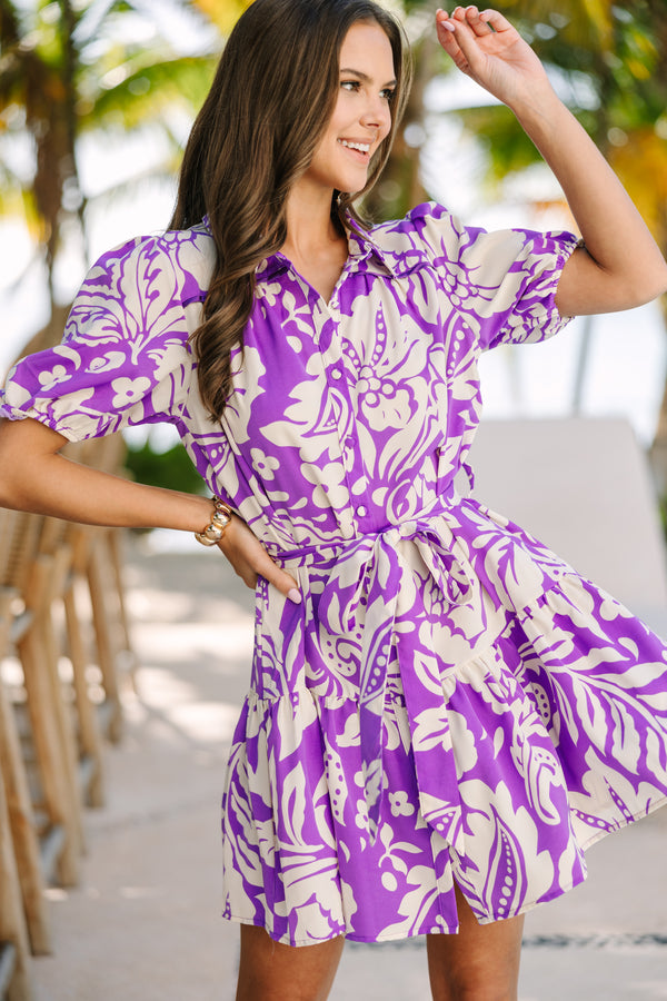 All Is Well Orchid Purple Abstract Dress