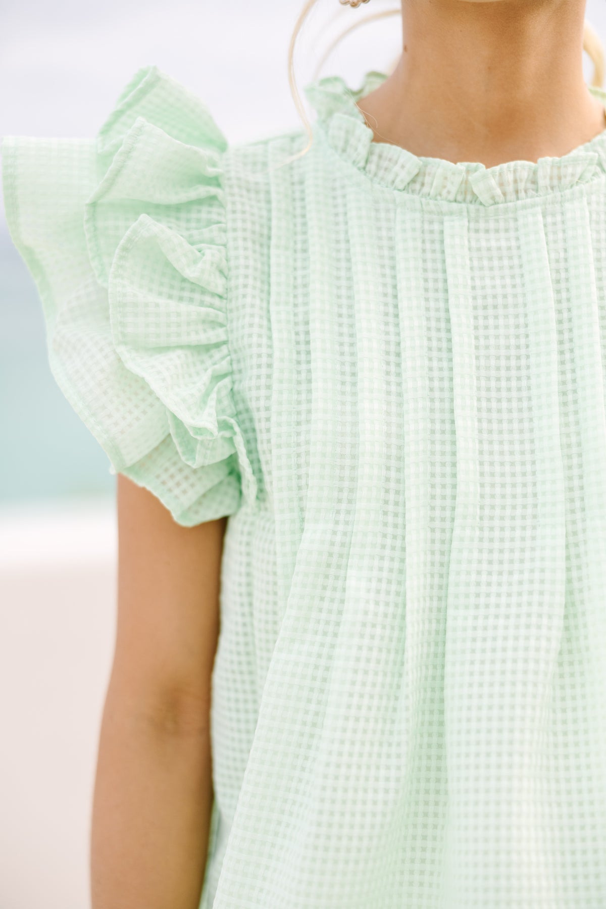 Getting Closer Mint Green Ruffled Blouse – Shop the Mint