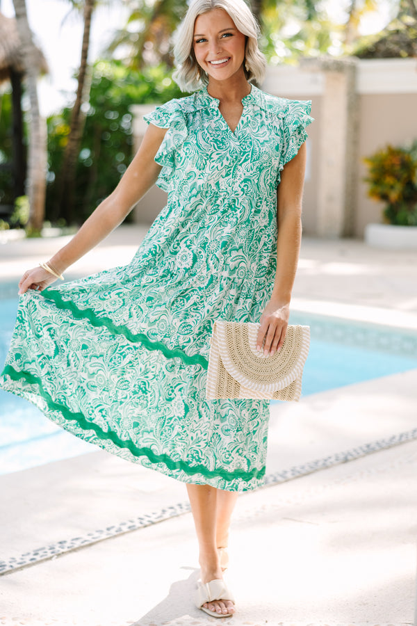 Sweet New Day Green Paisley Rickrack Midi Dress Shop the Mint Sweet New Day Green Paisley Rickrack Midi Dress Shop the Mint